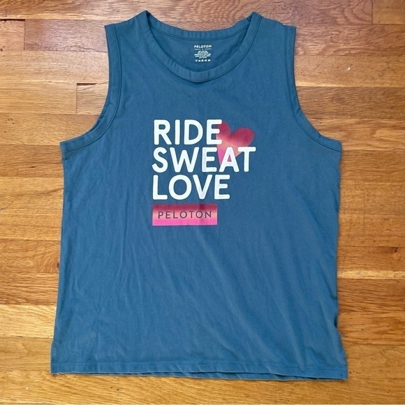 Peloton Tank Top Ride Sweat Love Blue White Pink Red Women’s L - Picture 4 of 5